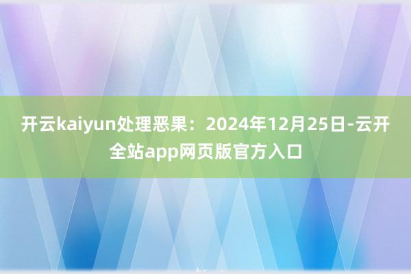 开云kaiyun处理恶果：2024年12月25日-云开全站app网页版官方入口