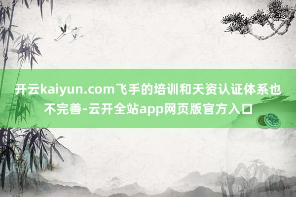 开云kaiyun.com飞手的培训和天资认证体系也不完善-云开全站app网页版官方入口