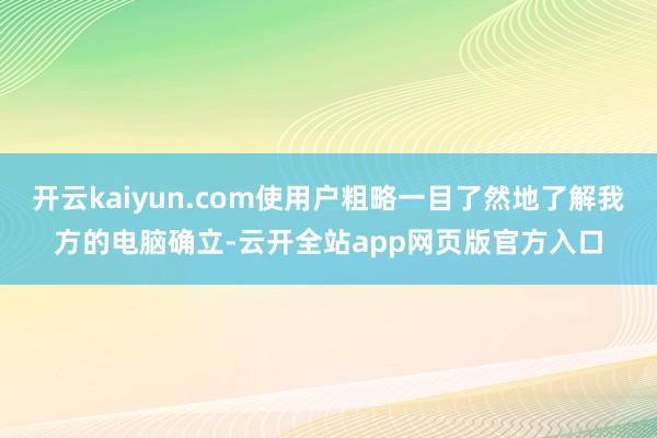 开云kaiyun.com使用户粗略一目了然地了解我方的电脑确立-云开全站app网页版官方入口