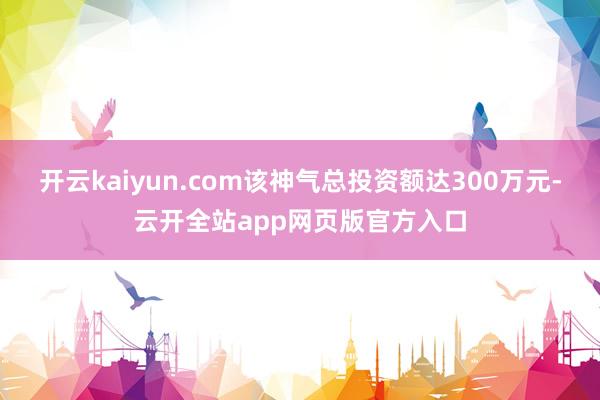 开云kaiyun.com该神气总投资额达300万元-云开全站app网页版官方入口