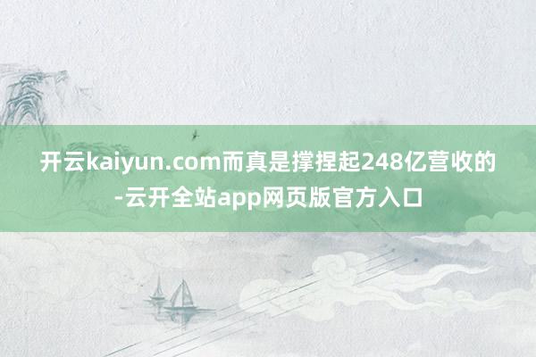 开云kaiyun.com　　而真是撑捏起248亿营收的-云开全站app网页版官方入口