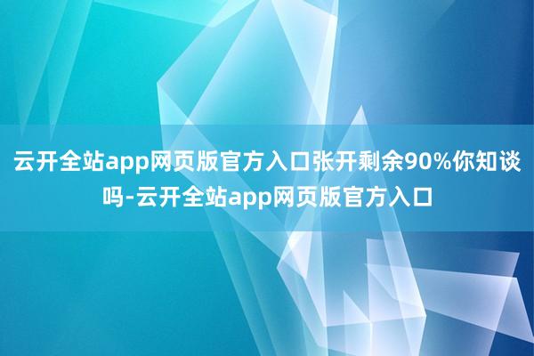 云开全站app网页版官方入口张开剩余90%你知谈吗-云开全站app网页版官方入口