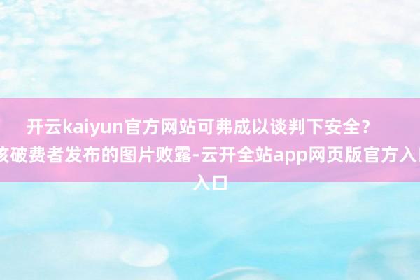 开云kaiyun官方网站可弗成以谈判下安全？    该破费者发布的图片败露-云开全站app网页版官方入口