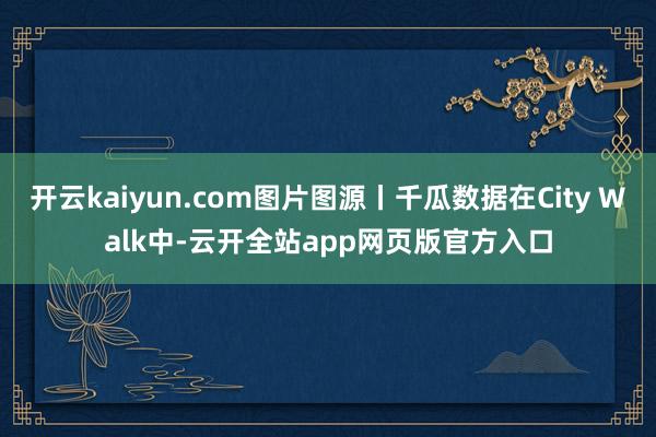 开云kaiyun.com图片图源丨千瓜数据在City Walk中-云开全站app网页版官方入口